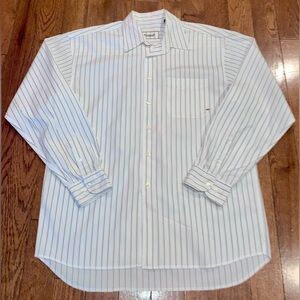 Hatfield Vintage White Pinstripe Button Down Shirt Men’s L